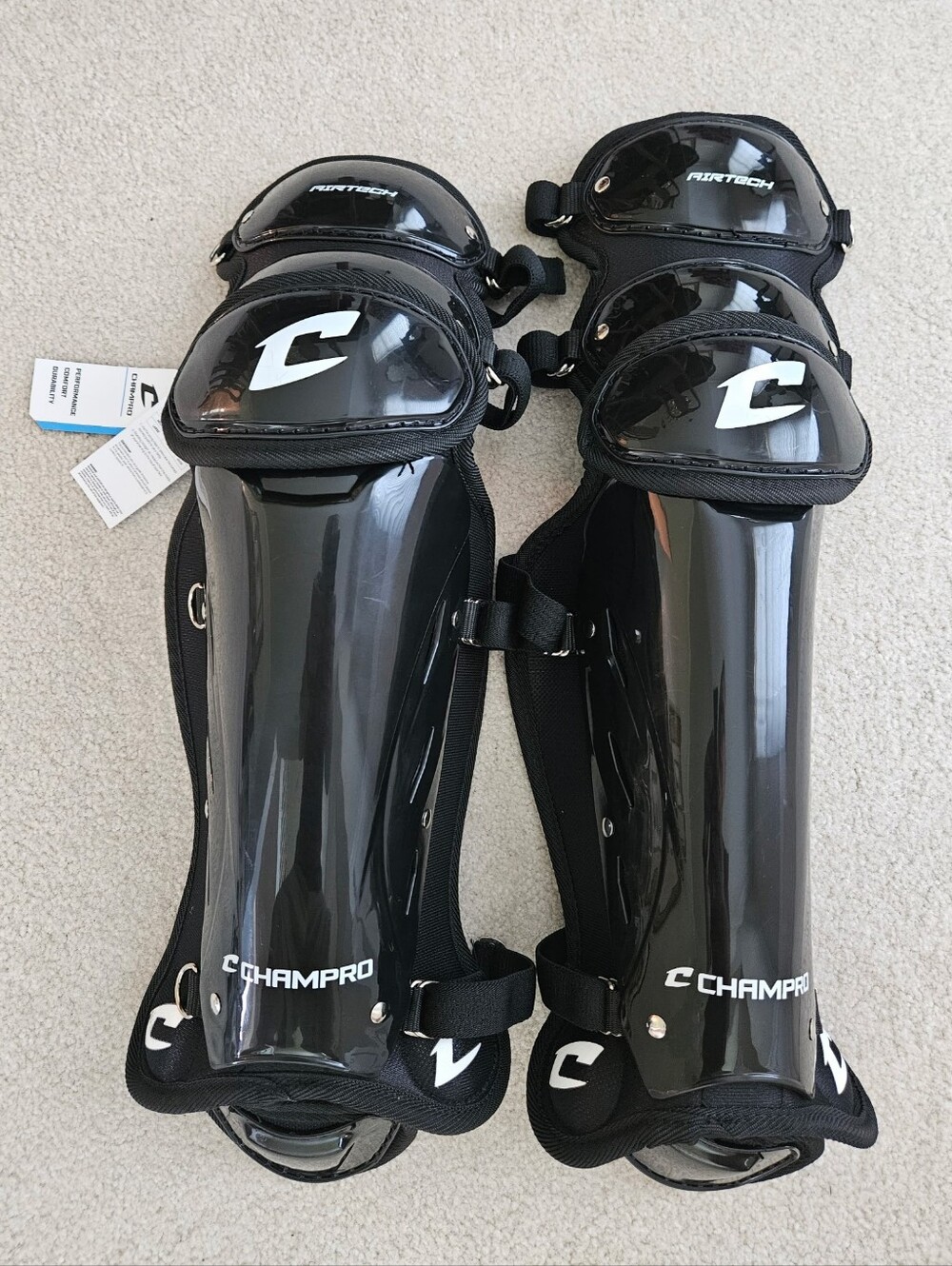 Champro AirTech Large 17" Umpire Shin Guards CG370 Dri-Gear Bio-Fresh NWT